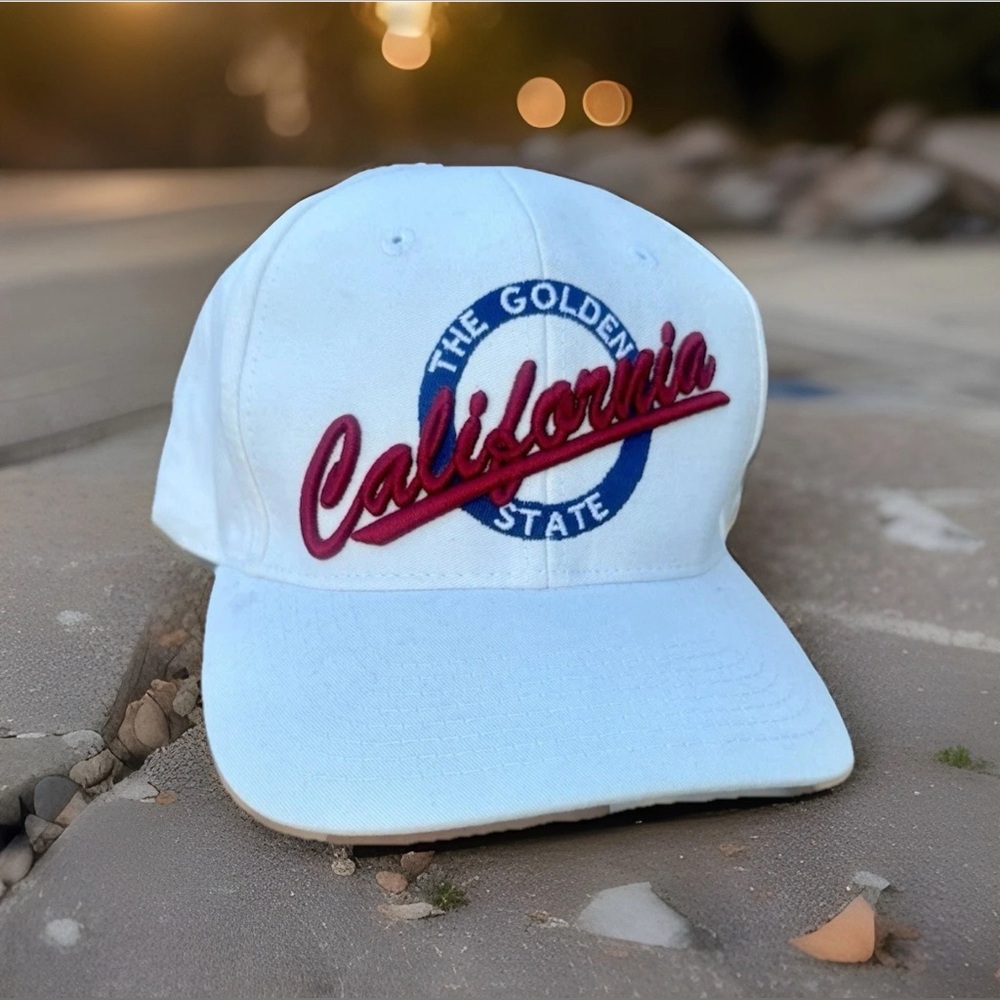 Vintage Falcon Headwear California The Golden State Hat,White,USA,unisex
